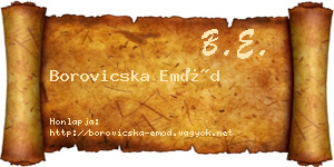 Borovicska Emőd névjegykártya